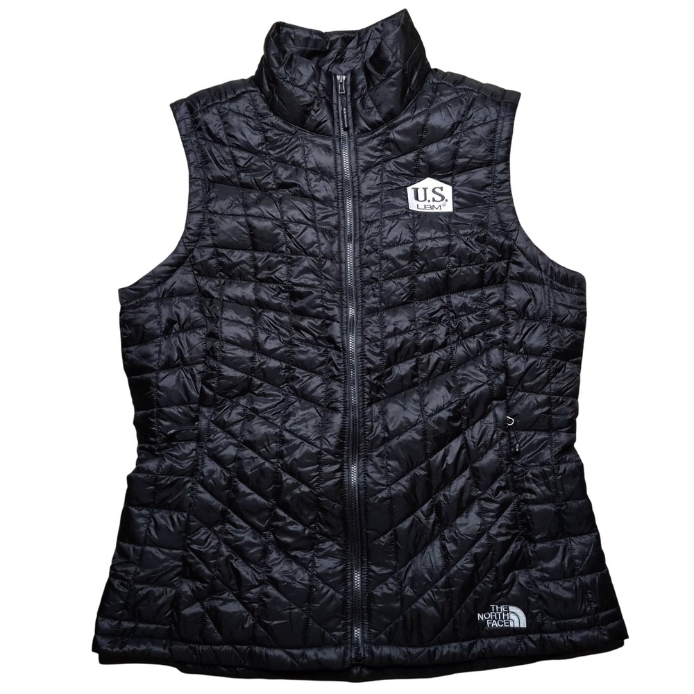 The North Face Vest Womens L Black ThermoBall Eco Quilted Insulated Full Zip